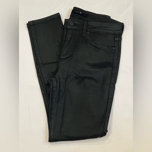 Joe’s Black sheen skinny jeans, lightly worn